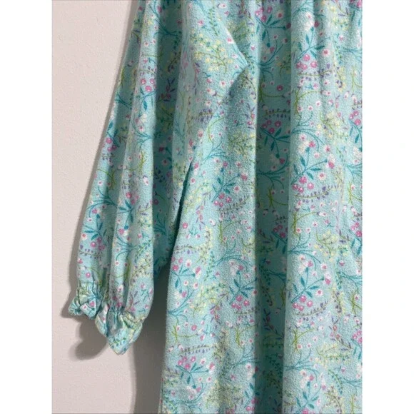 La Cera Nightgown Women's S Flannel Pockets Floral Grandma Cottagecore Peasant - Picture 11 of 16